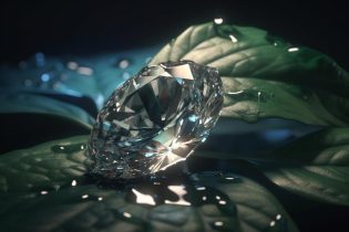 diamond-sits-leaf-with-water-drops-it_883586-5252